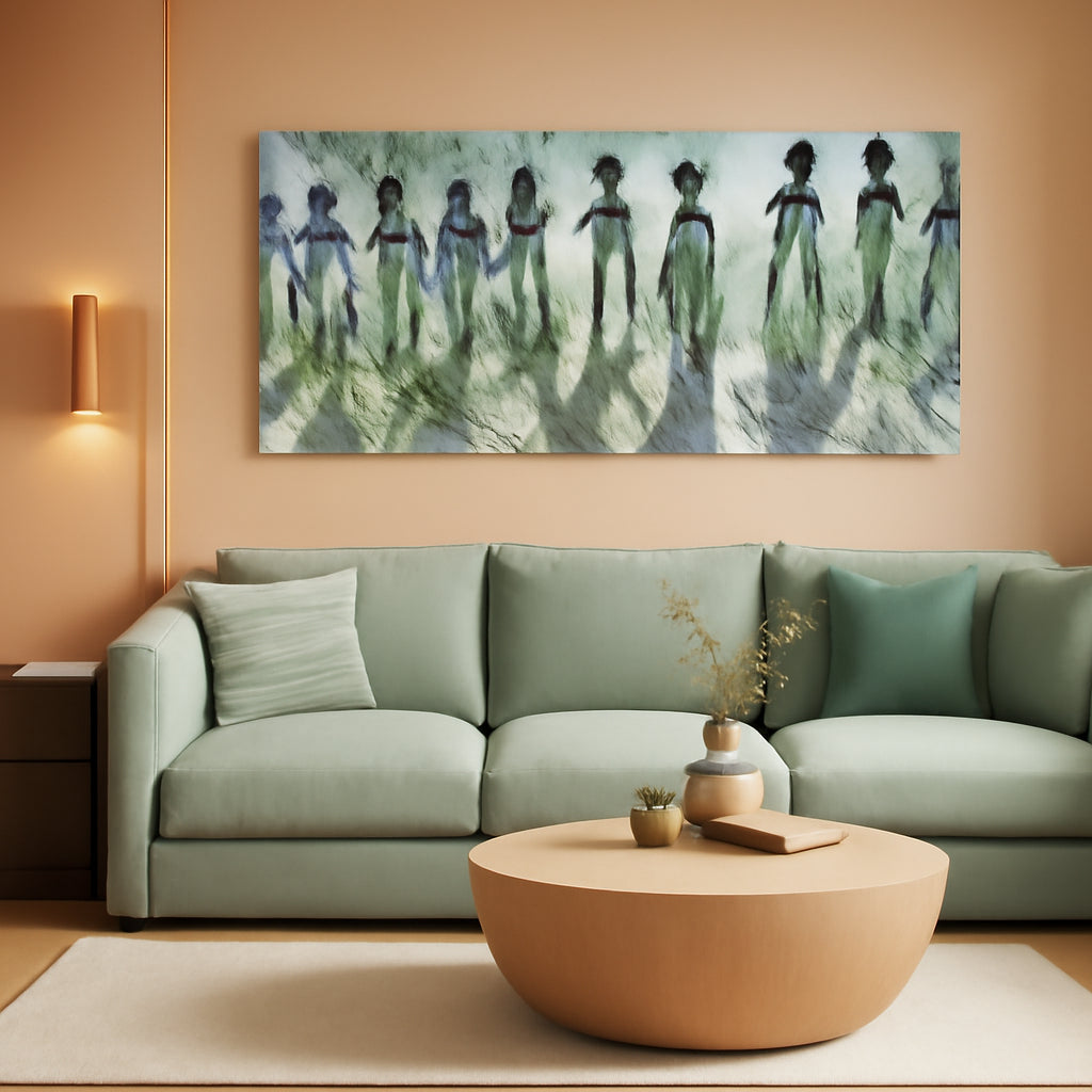 Sage Green Abstract Textured Canvas Wall Art 29x58Inch