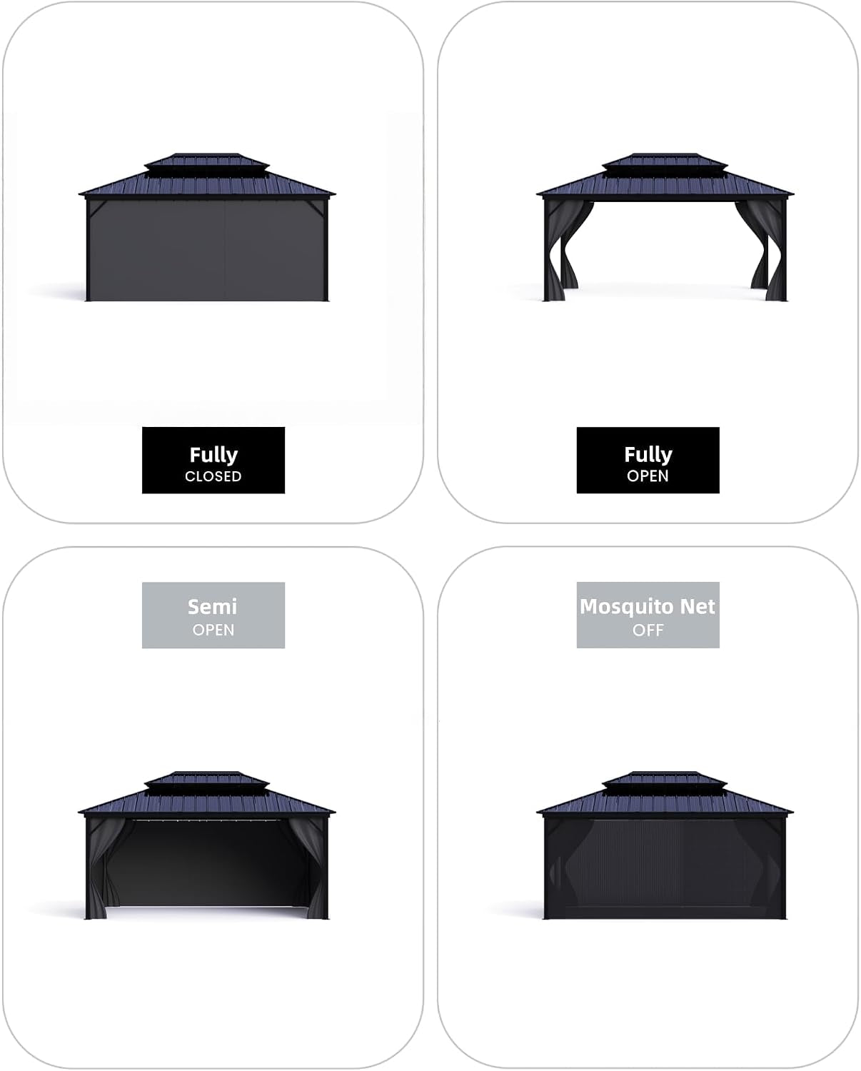 Twelve By Twenty Hardtop Gazebo Weatherproof Roofing