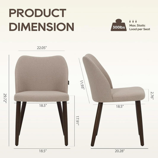 Camel Upholstered Dining Chairs Midcentury Modern Set