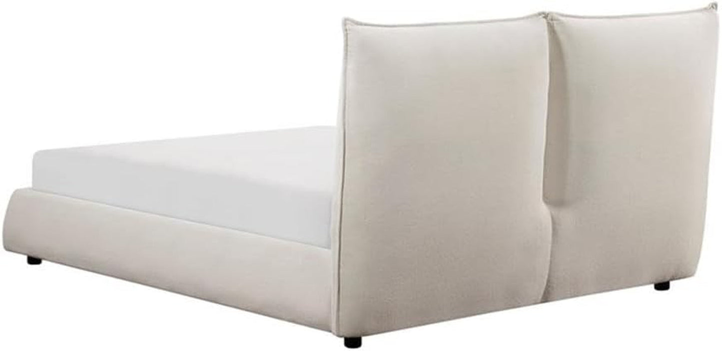 Linna Chenille Upholstered Eastern King Bed Beige Finish