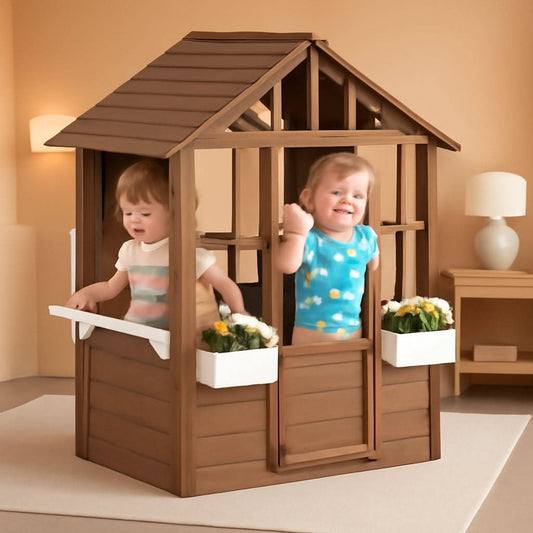 Outdoor Playhouse Cottage With Working Door 47x38x54