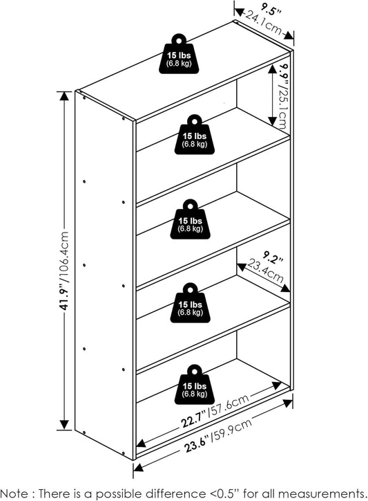 Contemporary Amber Pine Four Tier Bookcase Storage