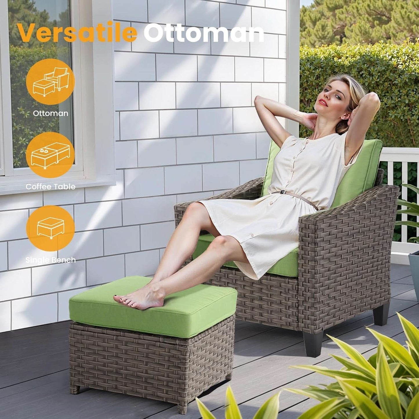 10 Piece Outdoor Patio Furniture Set with Fire Pit