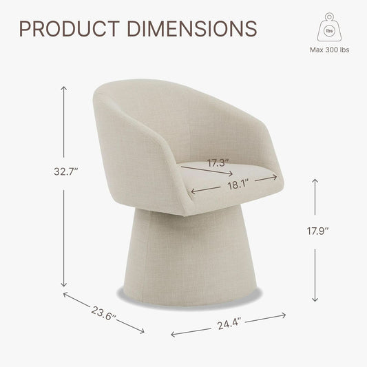360 Degree Modern Swivel Linen Dining Chairs Set Of 4