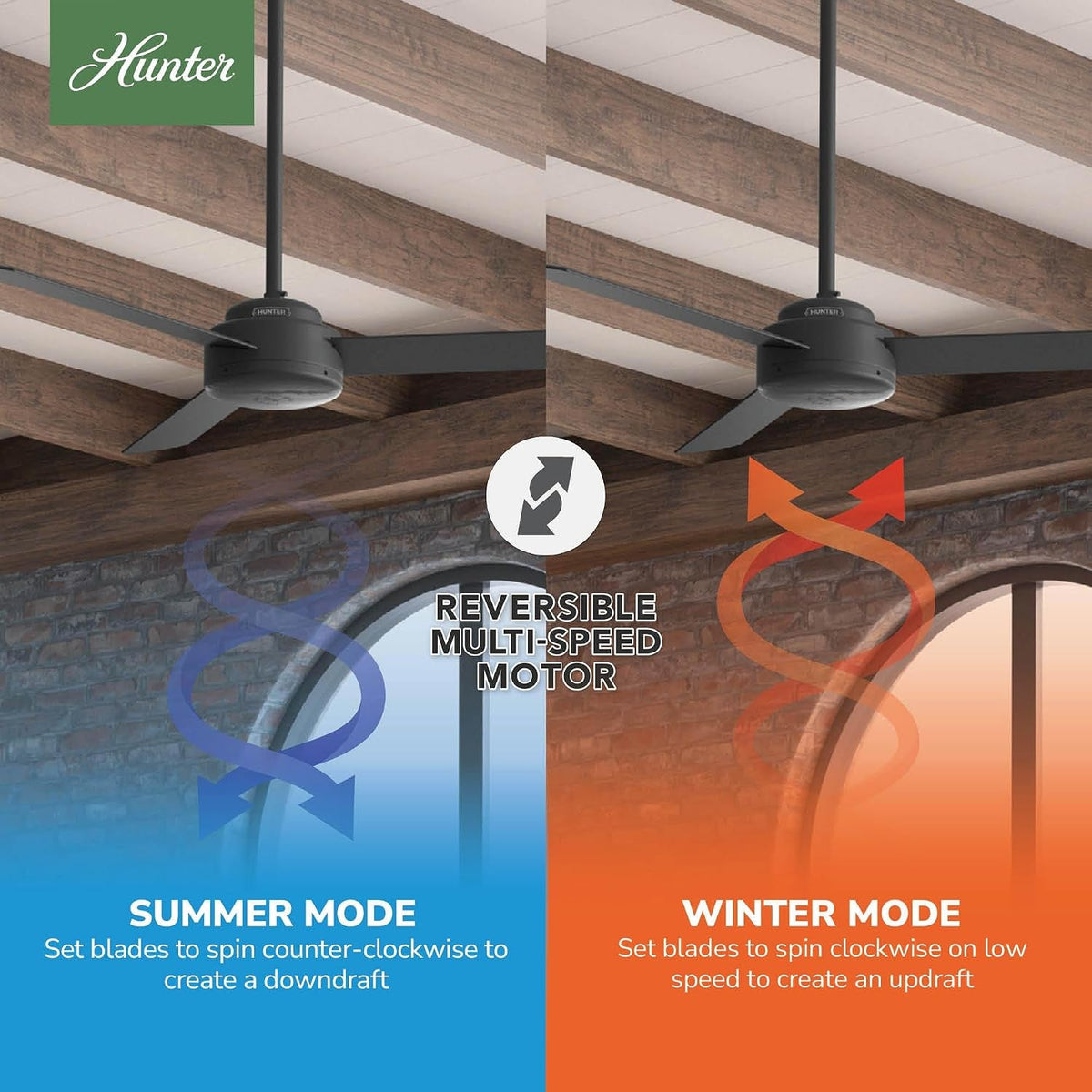 Contemporary 52-Inch Matte Black Ceiling Fan