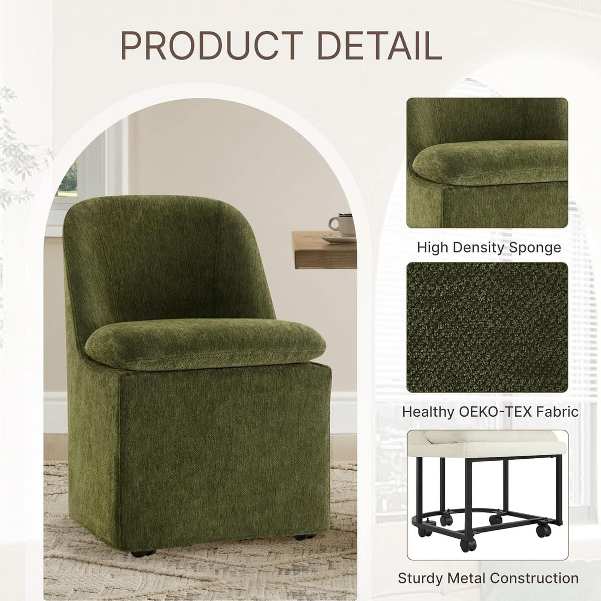 Green Upholstered Dining Chairs With Washable Slipcovers