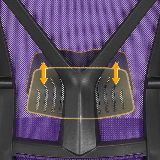 Ergonomic Purple Mesh Office Desk Chair With Lumbar Support