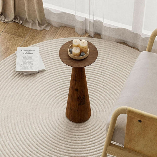 Walnut Round Martini End Table 22 Inch Tall Timber Classic