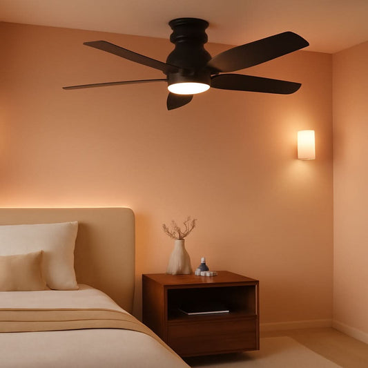 42Inch Ceiling Fan With Lights SteplessDimmable Black