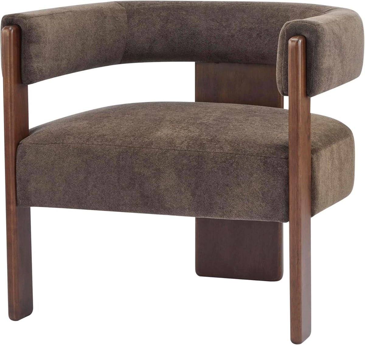 Dark Brown Velvet Upholstered Accent Chair Cushion