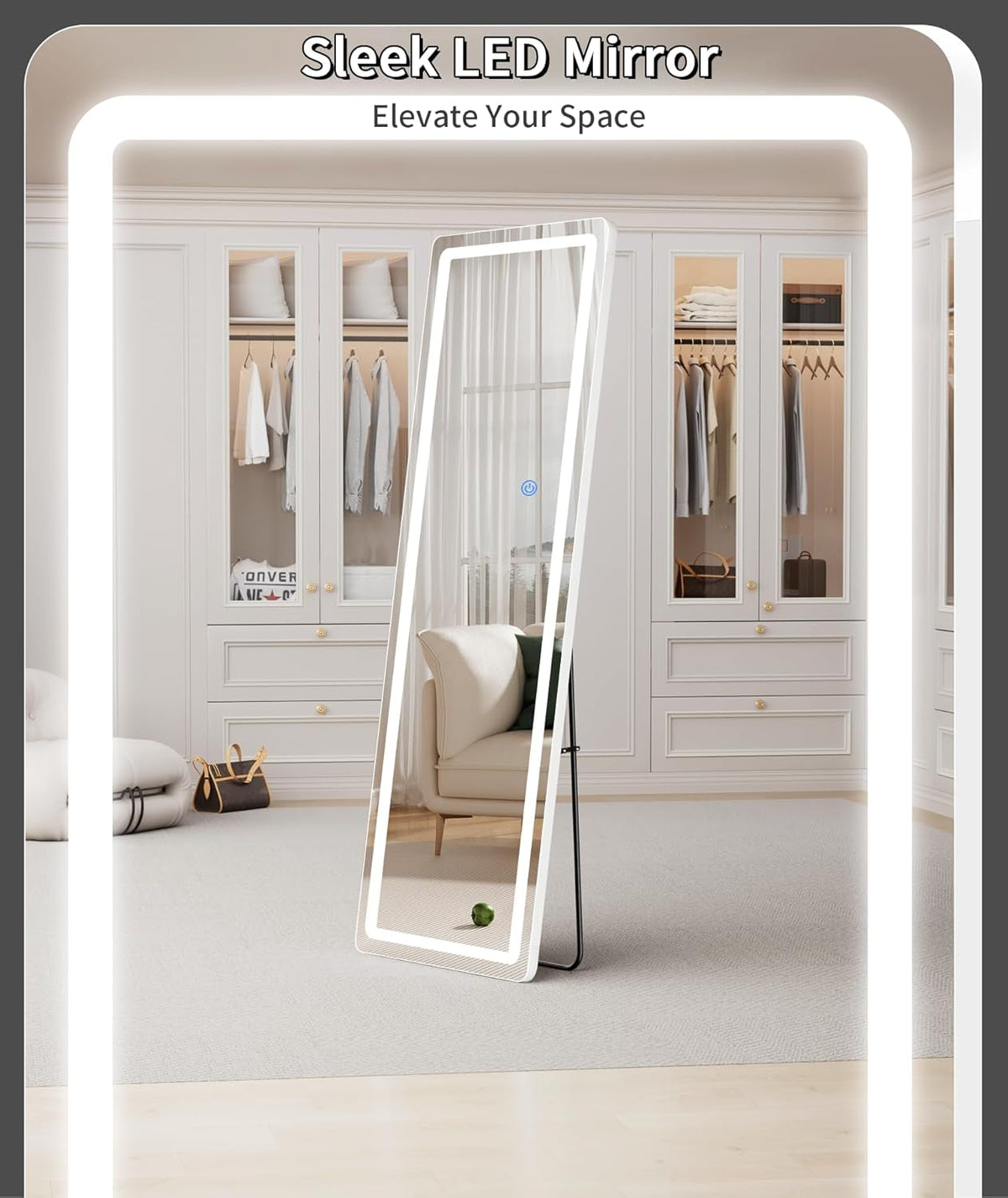 56x20 Inch Dimmable Illuminated Full Length Mirror