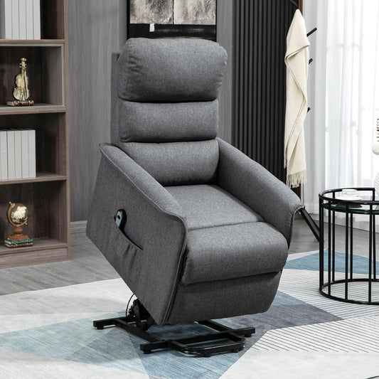 Power Lift Recliner Chair Gray With Remote Control