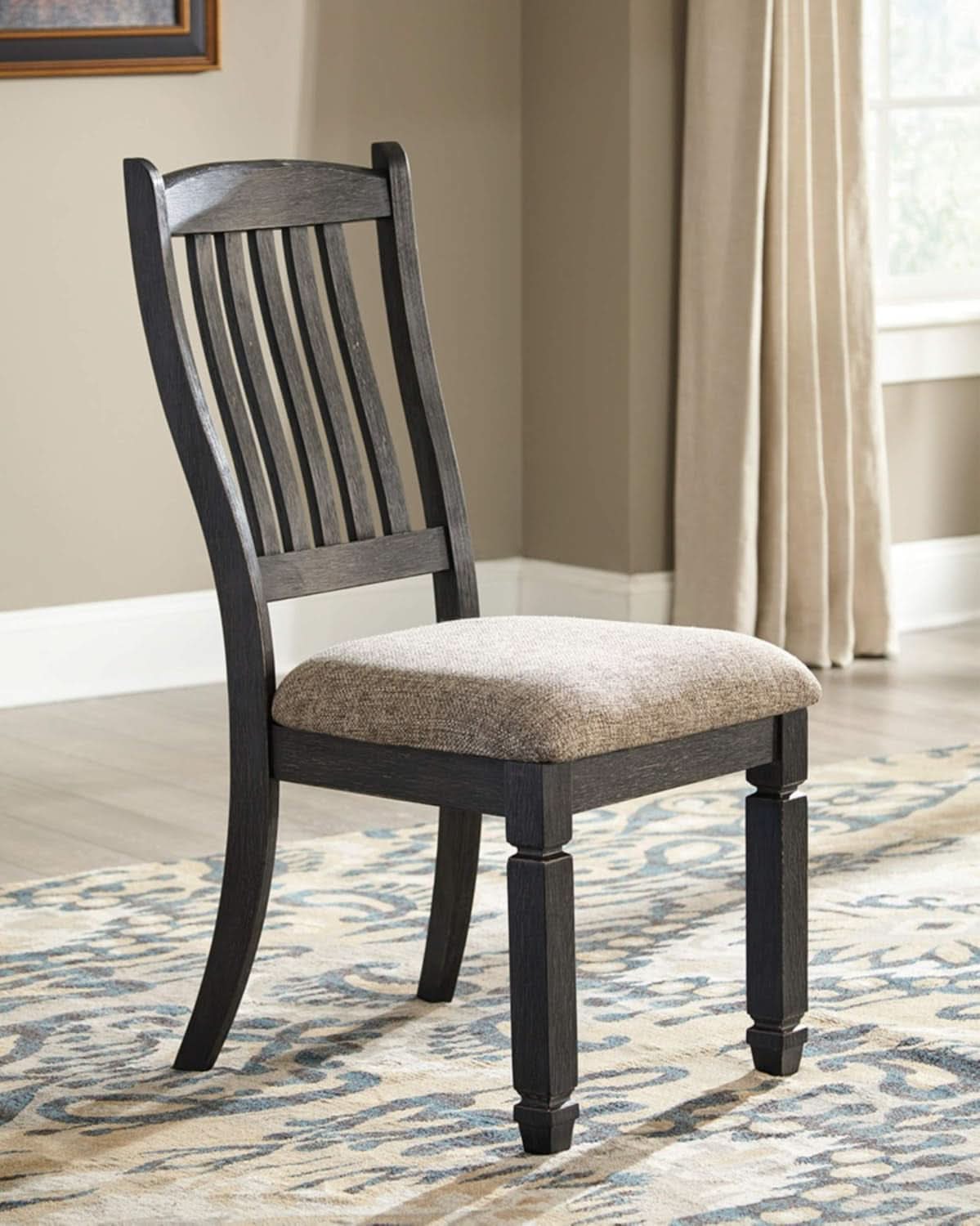 Upholstered Dining Chair 20 Inch Antique Black Set Of 2