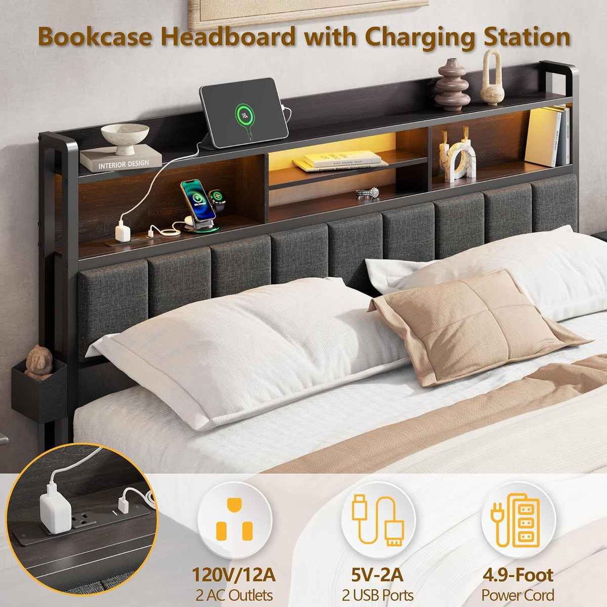 King Size Platform Bed Frame With Storage Solutions