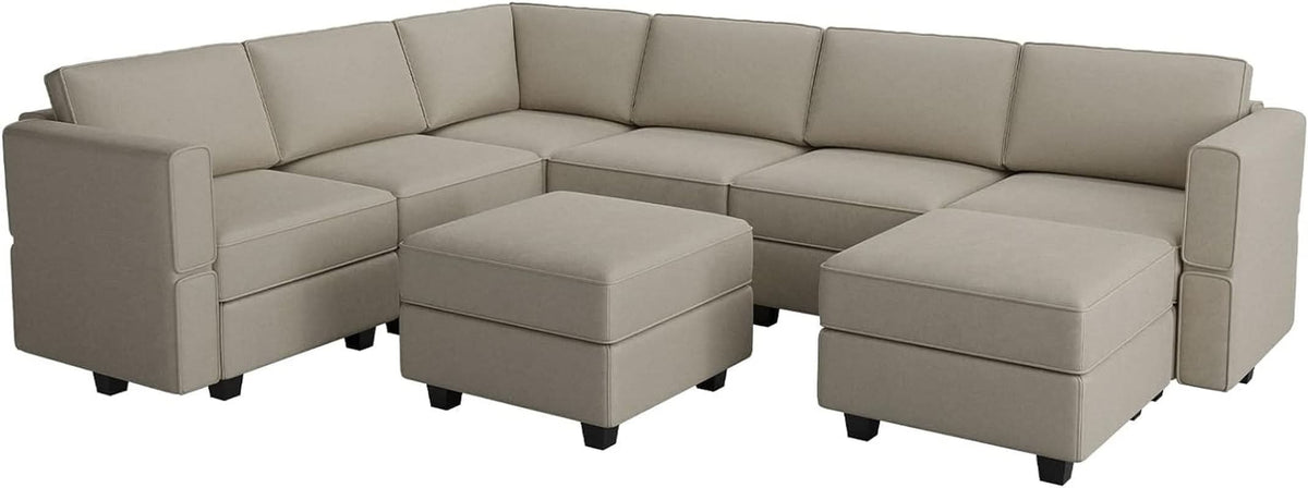 Oversized U Shaped Sectional Sofa With Hidden Storage
