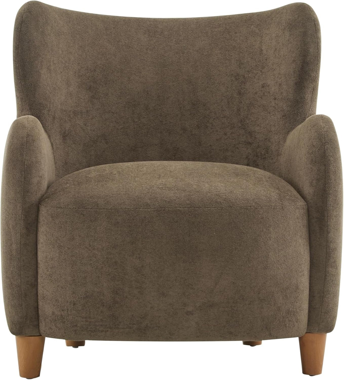 Brown Velvet Wingback Upholstered Chair Living Room
