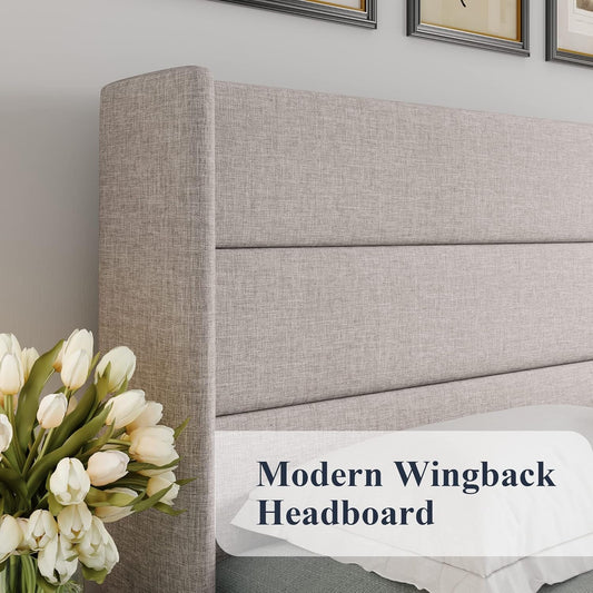 Full Size Hydraulic Lift Storage Wingback Platform Bed