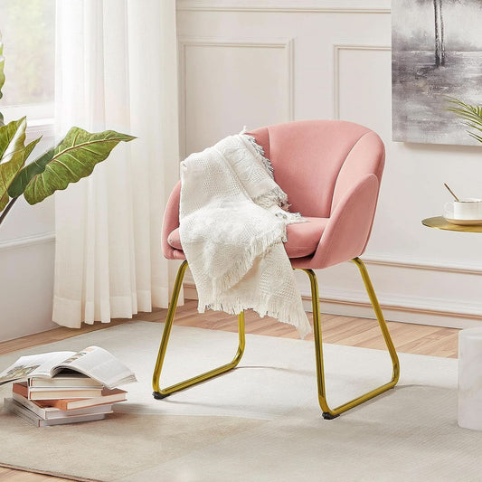 Pink Velvet Flower Armchair With Gold Legs Living Room