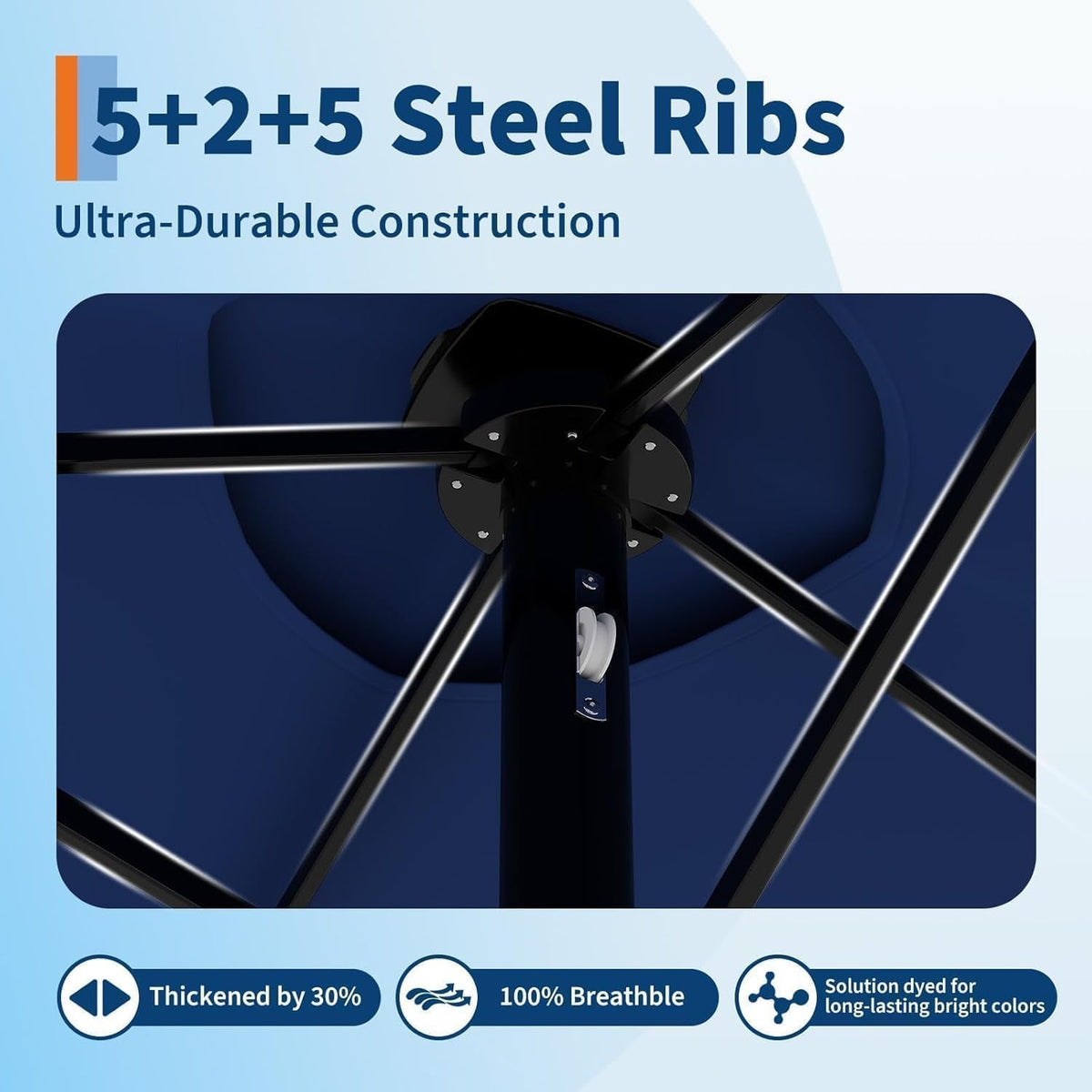 15FT Weatherproof Double Sided Outdoor Patio Umbrella