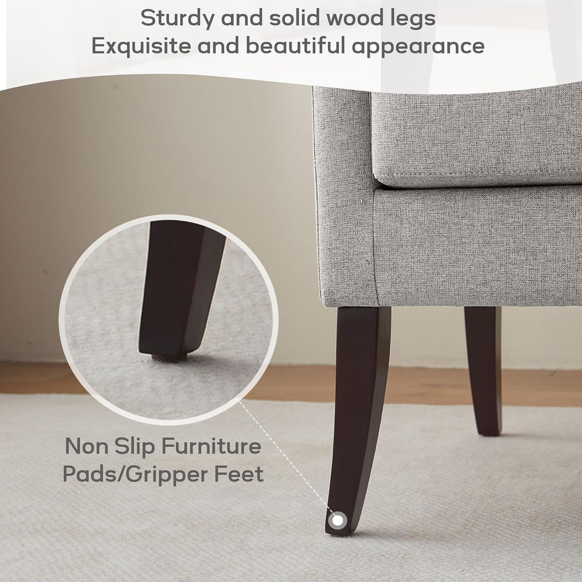 Grey Armchair HighBack Commercial Grade For Living Room