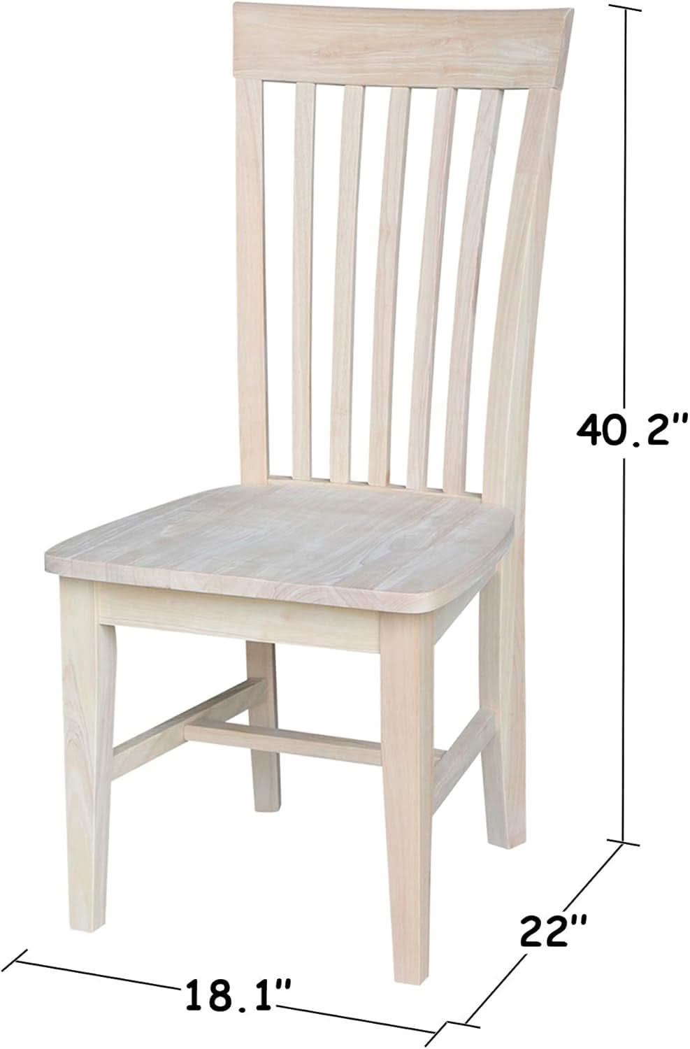 Set Of 2 Tall Mission Dining Chairs Unfinished Parawood