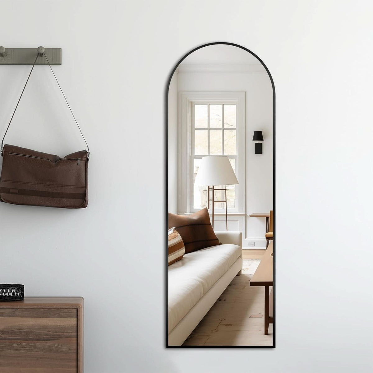 Arched Full Length Standing Mirror 56x20 Large Floor Mirror