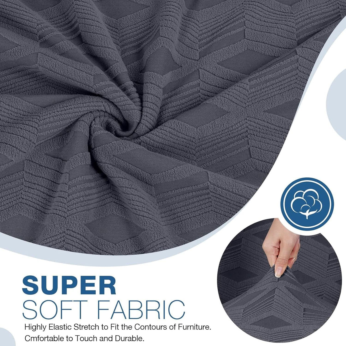 Dark Grey Premium Microfiber Recliner Stretchable Cover