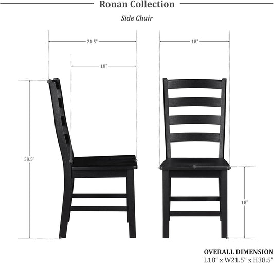 Black Dining Chairs Set Of 2 With Solid Wood Legs And Footrest