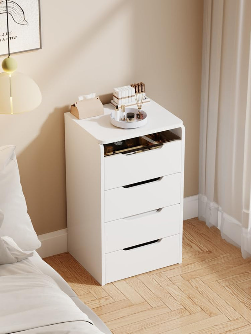 White Compact Vanity Desk Featuring Illuminated Lights