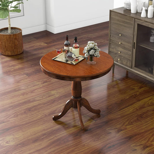 Dark Walnut Round Dining Table 32 Inch Diameter Pro Finish