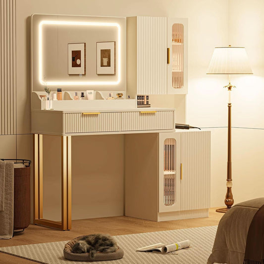 45-Inch Cosmetic Vanity Desk With LED Ambient Light-1