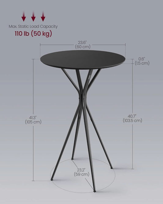 Round Bar Cocktail Table With Black Industrial Frame