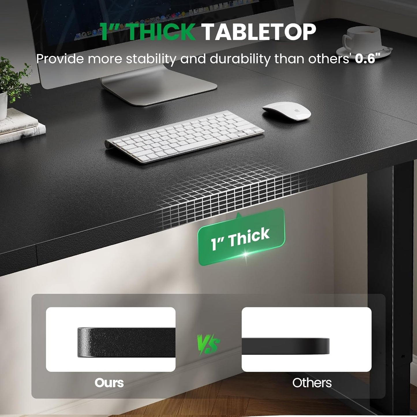 Electric Standing Desk 60x28 Inch Height Adjustable