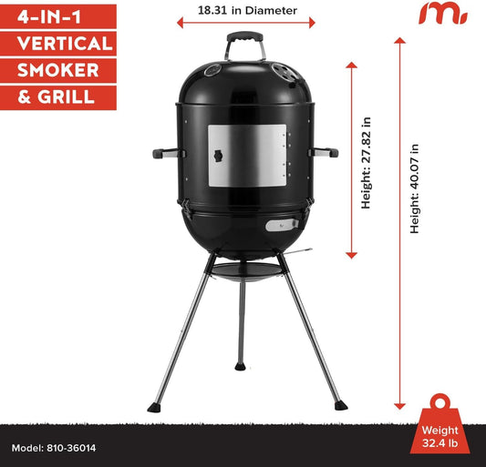 18Inch Charcoal Vertical Barbecue Grill With Venting