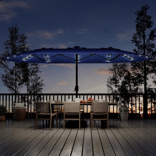 15FT Weatherproof Double Sided Outdoor Patio Umbrella