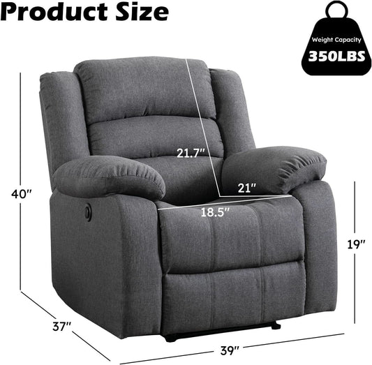 Oversized Grey Electric Recliner Chair For Living Room