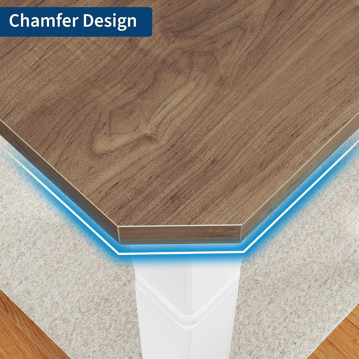 Spacious Rectangular 79 Inches Wooden Dining Table