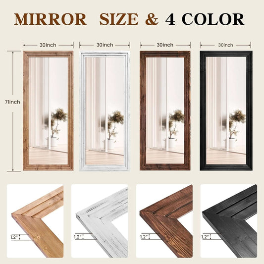 71 Inch Full Length Mirror Solid Wood