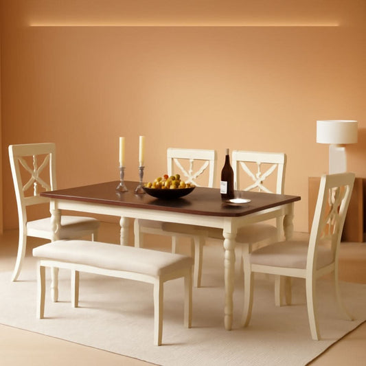 71 Inch Premium Solid Wood Dining Table Walnut Finish