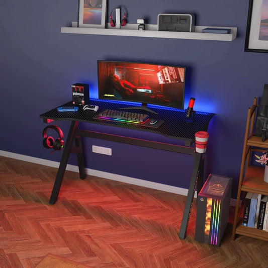47 Inch Gaming Desk With Cup Holder For Home Office-1