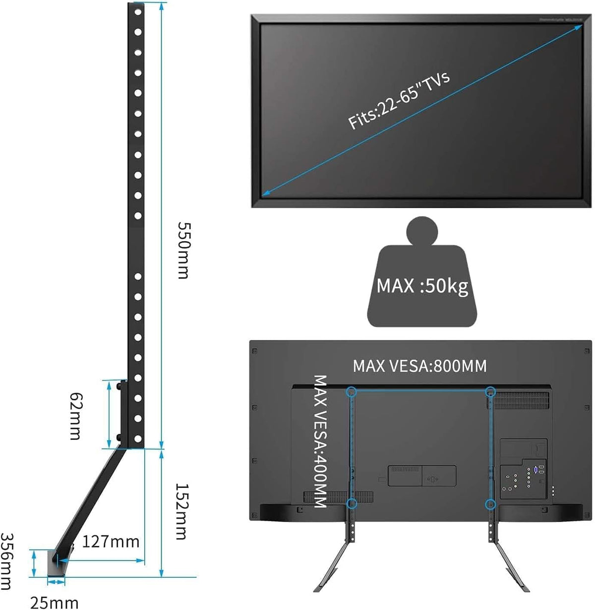 Universal TV Stand 22 To 65 Inches Mount VESA800x400