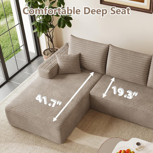 95-Inch Modular Sectional Sofa Sleeper Upholstered