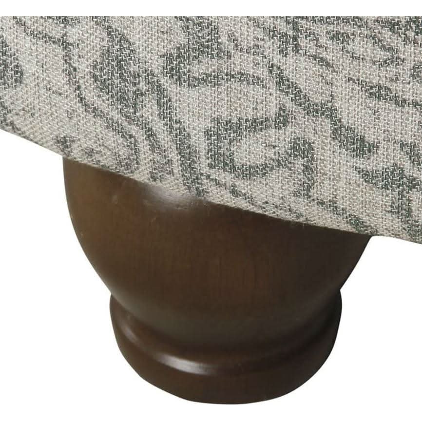 Gray Floral Storage Ottoman Large Round For Living Room-4