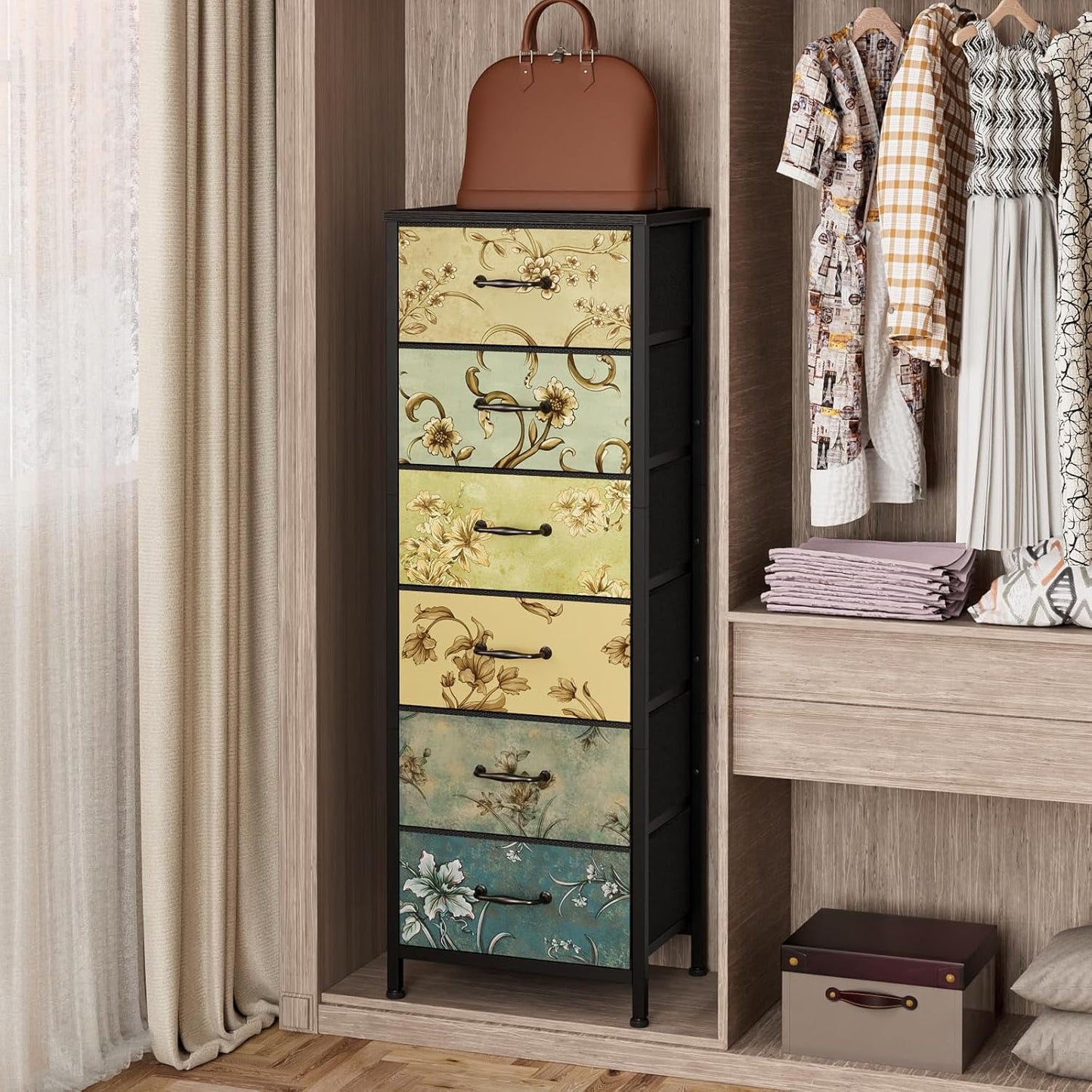 Tallest Six Drawer Dresser Featuring Walnut Finish