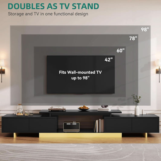 Extendable Entertainment Center 63 To 89 Inches Black Edition