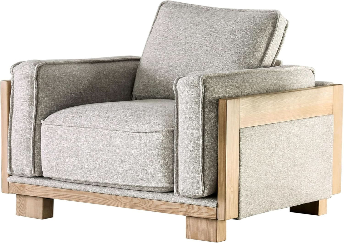 Oran Modern Sofa Set With Track Arms Light Brown Living Room-4