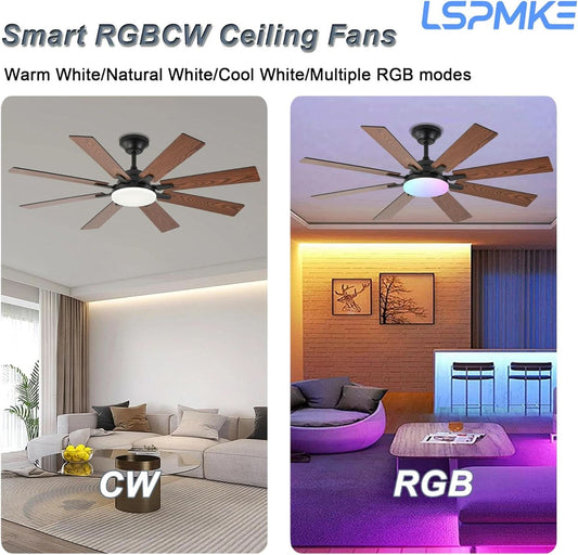 52 Inches Ceiling Fan Ultraquiet Reversible Lights