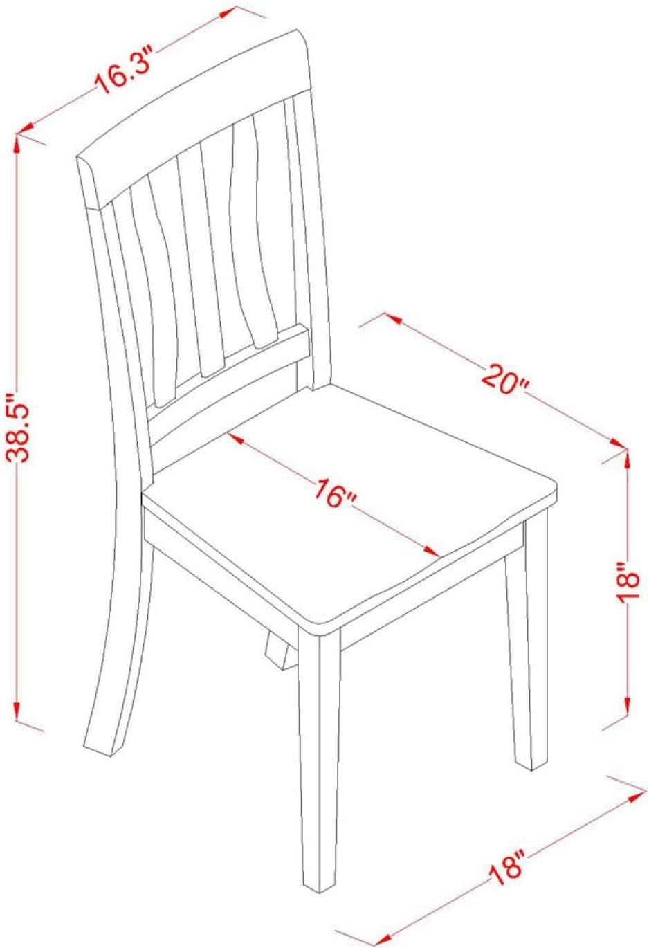 Antique Oak ThirtySevenInch Dining Chairs Pair Set