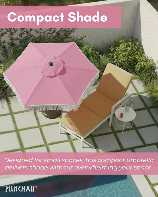 6 Foot White Patio Outdoor Umbrella Weather Resistant