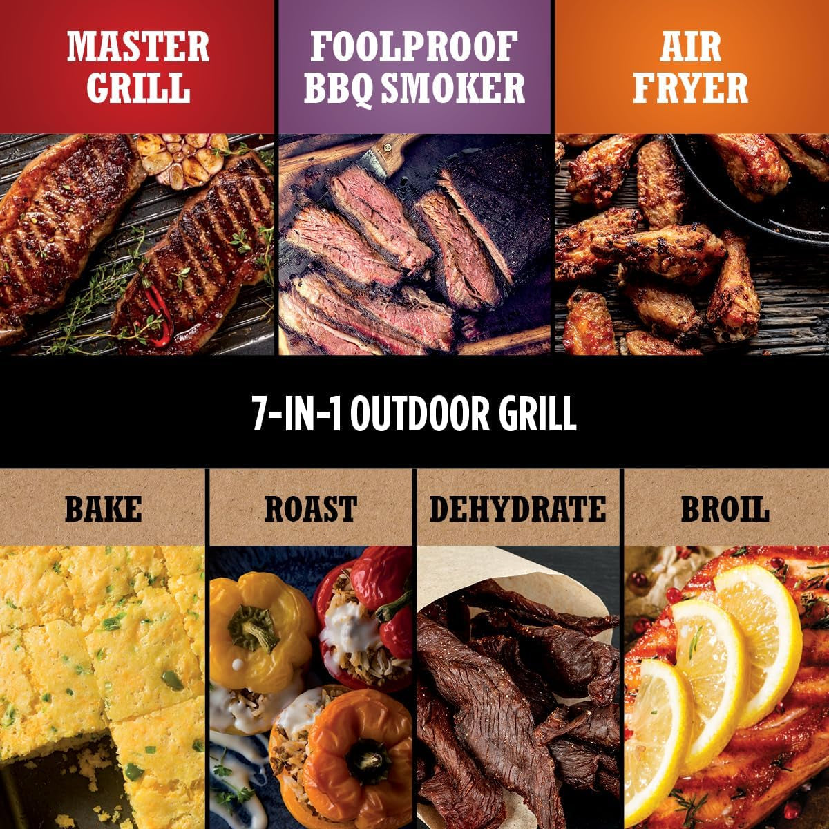 Woodfire Pro Outdoor Grill XL Grey Thermometer Readout